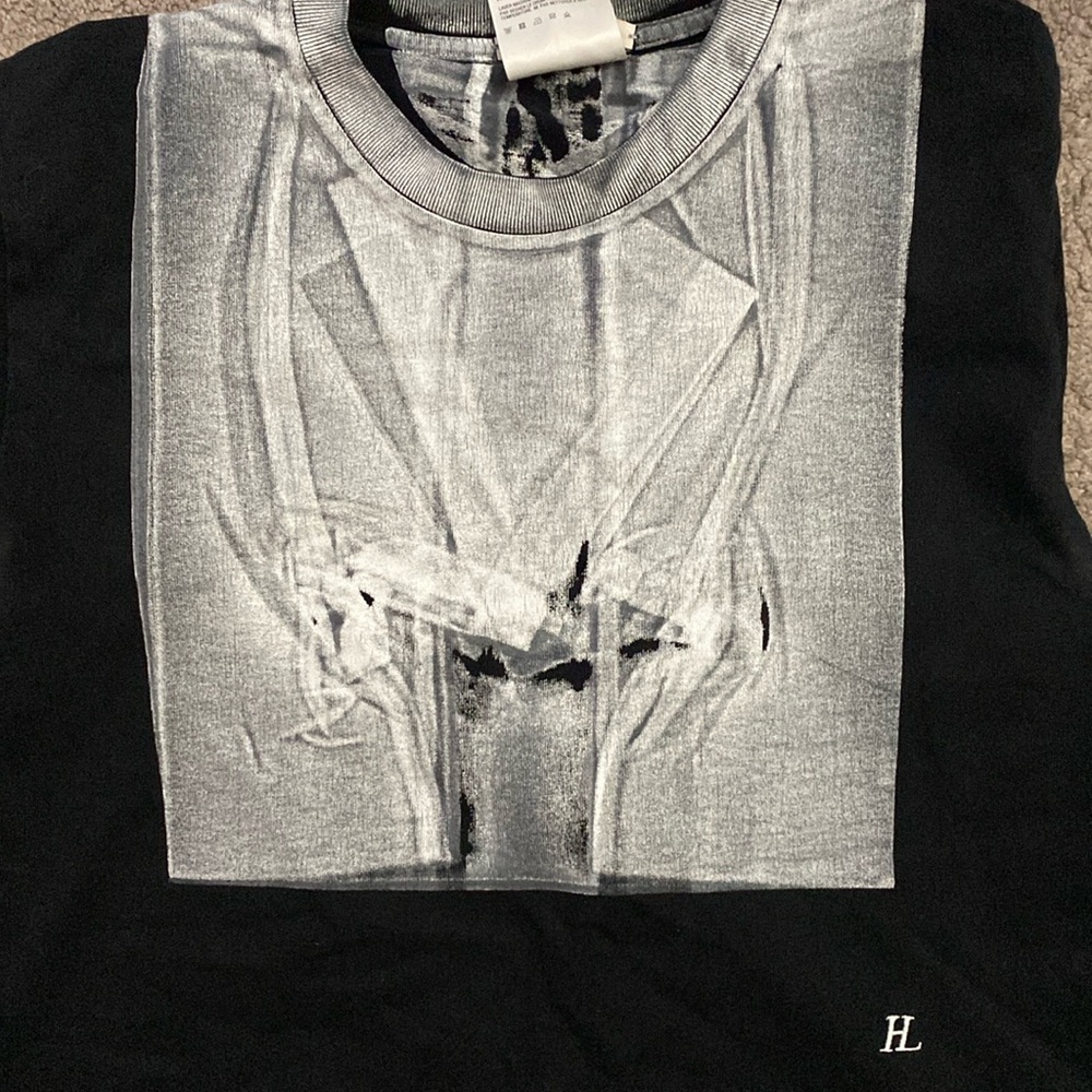 Helmut Lang mens Tshirt black with logo decal